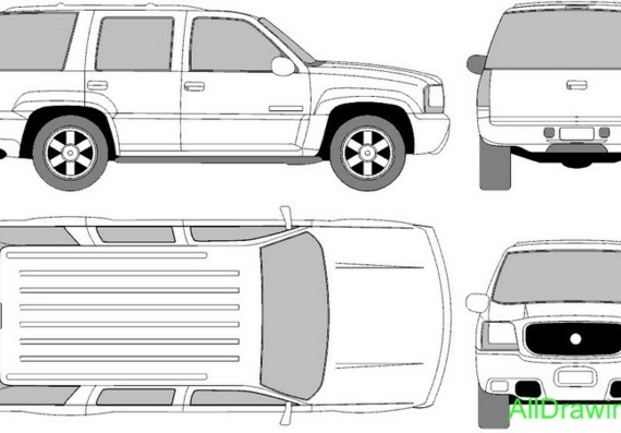 Cadillac Escalade (2001) - drawings (drawings) of the car